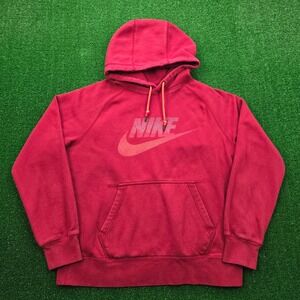 Nike Hoodie Sweatshirt Mens Large Red Pullover Futura Fleece Athletic 839613